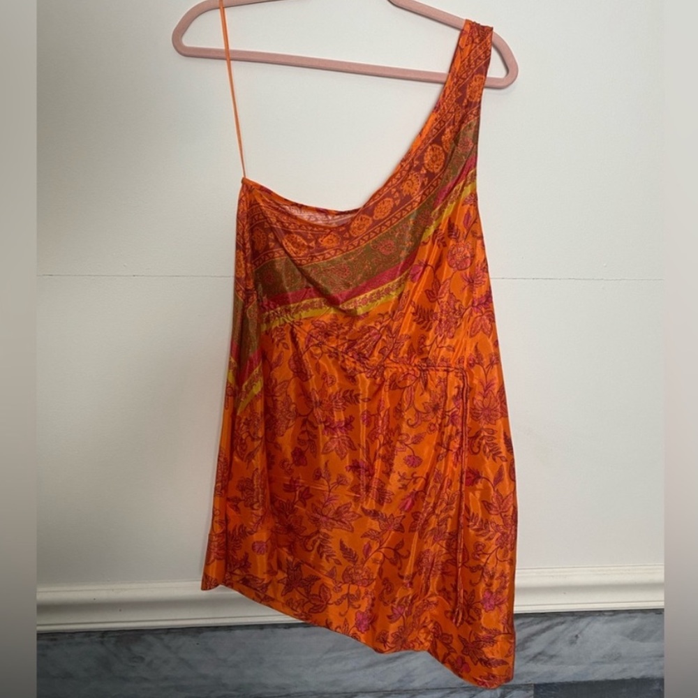 Free People Perfect Orange One Shoulder Dress